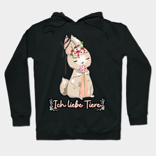 Hase Schleife Liebe Tiere Prinzessin Blumen Süß Hoodie